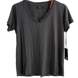 Michael Lauren Short Sleeve V-Neck T-Shirt Gray XS